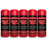 5X Paint Factory Red Fluorescent Neon Spray Paint 200ml Spray Paint